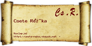 Csete Réka névjegykártya